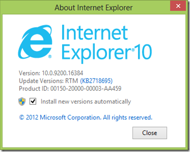 IE10 About
